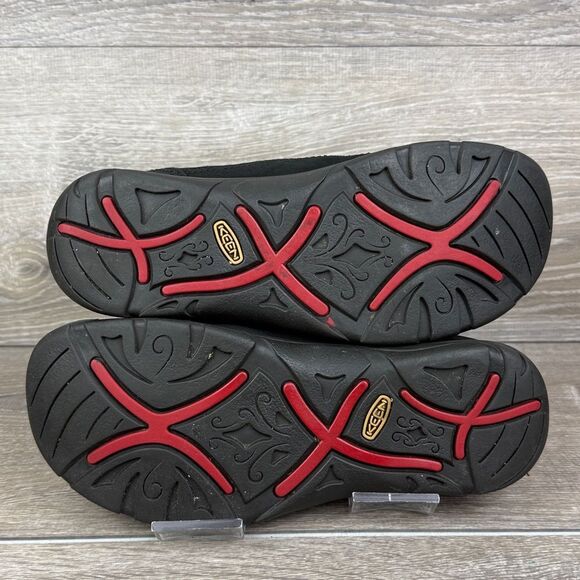 Keen Sterling City Women’s Sz 8.5 Black Leather Low Top Lace Up Hiking Sneakers - Picture 8 of 10